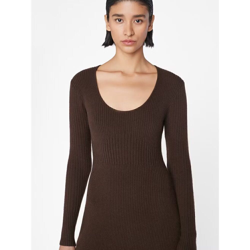 Frame Ribbed Cashmere U-Neck Dress NWT medium - Picture 4 of 15
